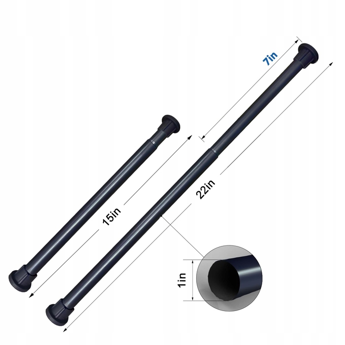 Розпірна штора для душу: міцний карниз без свердління, 70-120 см