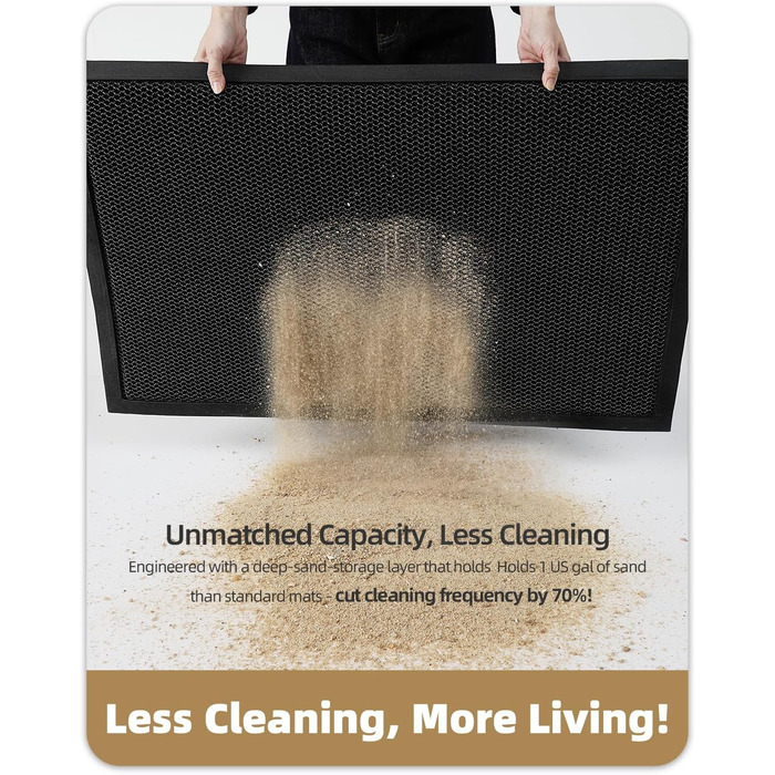 Килимок для дому та вулиці COLOR&GEOMETRY 43x76 см - антиковзаюча, легко миється, для входу, сірий/чорний