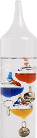AcuRite 00795A2 Galileo Thermometer with Glass Globe Barometer, Barometer Set, Glass/Wood