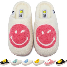 Тапочки домовик SMILEYWORLD® для жінок та чоловіків з меморі-піною, теплі, пухнасті, плюшеві, для дому, рожеві, білі, 38/39 EU