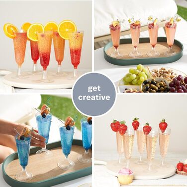 50 преміум келихів для шампанського MATANA з золотим гліттером, 150 мл - багаторазові келихи для шампанського, коктейлів, десерту та вина. Пластикові келихи для вечірки та весілля, 50 шт.