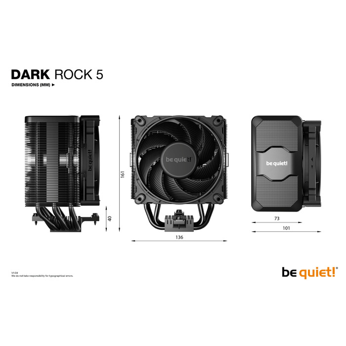 Кулер для процесора be quiet! Dark Rock 5 BK035, 120 мм