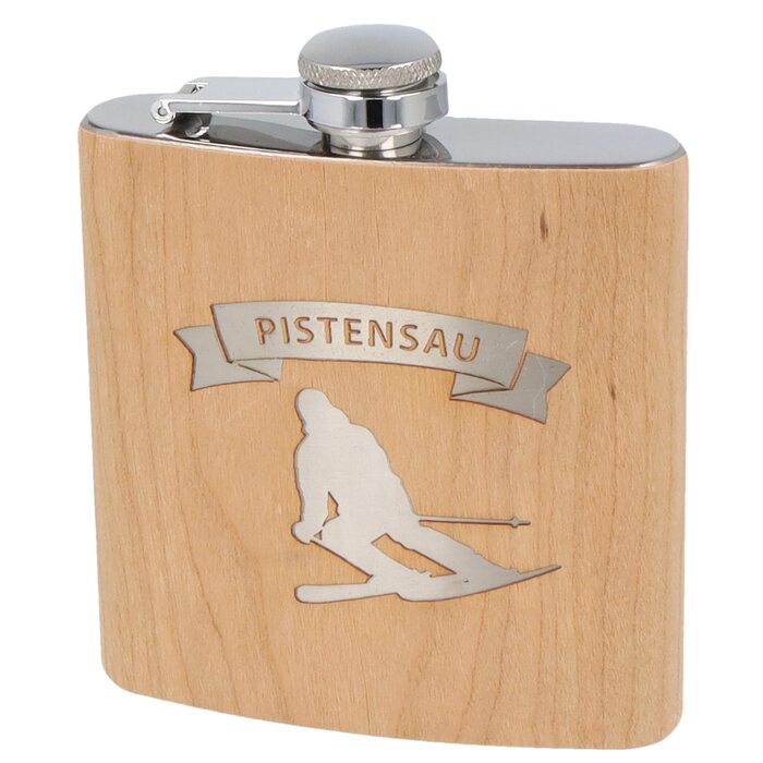 Фляга з нержавіючої сталі з гравіюванням 'Пістензау' - Оригінальний подарунок для любителів лиж та сноуборду | Ідеально для афтескі та зимових пригод
