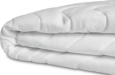 BONEX Fontana Mattress Cover, Polyester, White, 90x200 cm, 19-21 cm Height