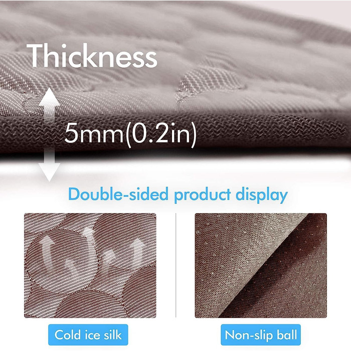 Килимок охолоджуючий для собак NIBESSER, 100x70 см, кавовий колір