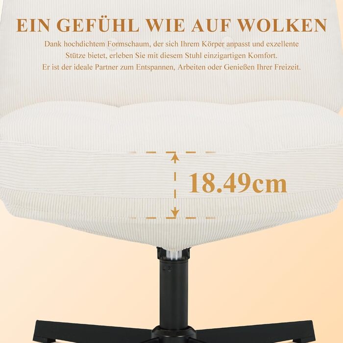 Крісло офісне ергономічне Colamy - зручне, з підлокітниками 3D, регульованою підголівником, для офісу, дому та навчання, чорний (білий, стандартний розмір)