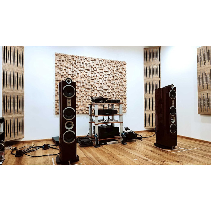 Набір акустичних басових пасток для кутів PULSE-100mm (4 шт), 50x50x10 см, колір горіх — звукопоглинаючі панелі для студії звукозапису