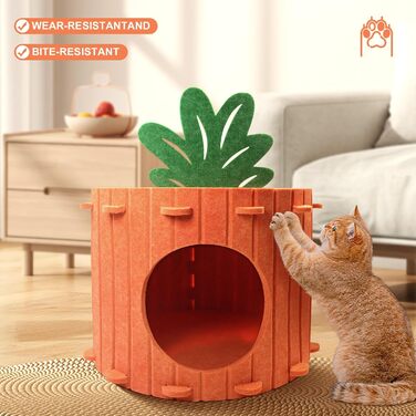 Двоповерхова котяча кімната-будинок з когтеточкою, платформа та іграшкою, 60x40x40 см
