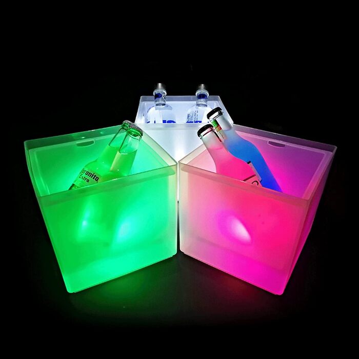 3.5L Ice Bucket LED, Colorful LED Ice Bucket for Bottles, Ice Bucket with Automatic Color Changing, For Parties, Homes, Bars, Clubs, Theme Restaurants, Can Freeze Red Wine, Juice, Beer