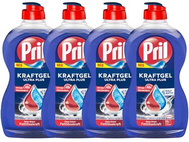 Засіб для миття посуду PRIL Kraft Gel Ultra Plus, гель для ручного миття з високою жиророзчинною силою, 450 мл, 6 шт