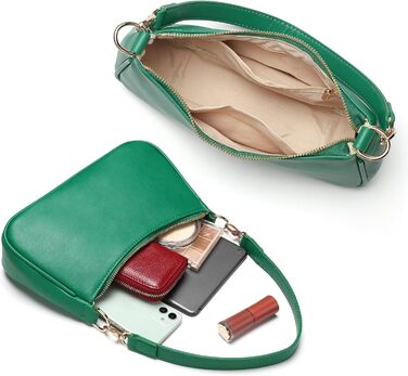 Сумка-клатч WantGor Tote, кросбоді, міні-хобо, екошкіра, темно-зелена - стильна жіноча сумка