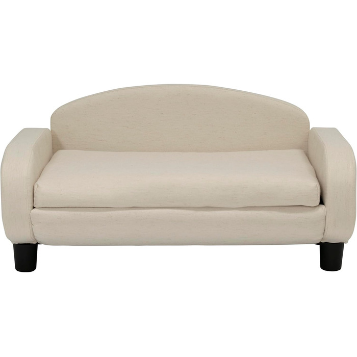 Софа для домашніх тварин Paws & Purrs, 80 см, низька спинка, знімний чохол для матраца (Еспресо / Вівсянка)