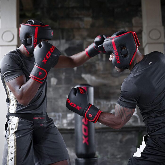RDX Multi-Impact Headgear for Kickboxing, Combat Sports, MMA Training - Maya Hide Leather Sparring Headguard, Boxing Helmet, Krav Maga, Muay Thai, Karate & Taekwondo