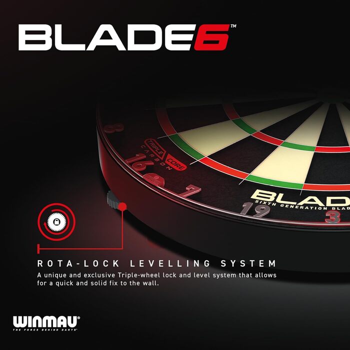 WINMAU Blade 6 Professional Bristle Dartboard Set (2 Sets of Darts)