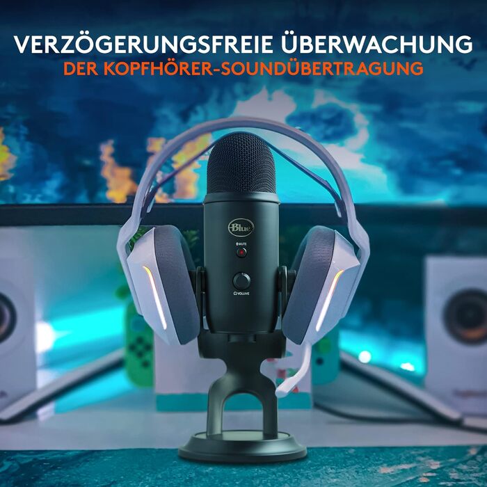 Мікрофон Blue Yeti USB - професійний для запису, стрімінгу, подкастингу, геймінгу та вокалу. Підтримка Plug & Play для PC та Mac. Чорний колір