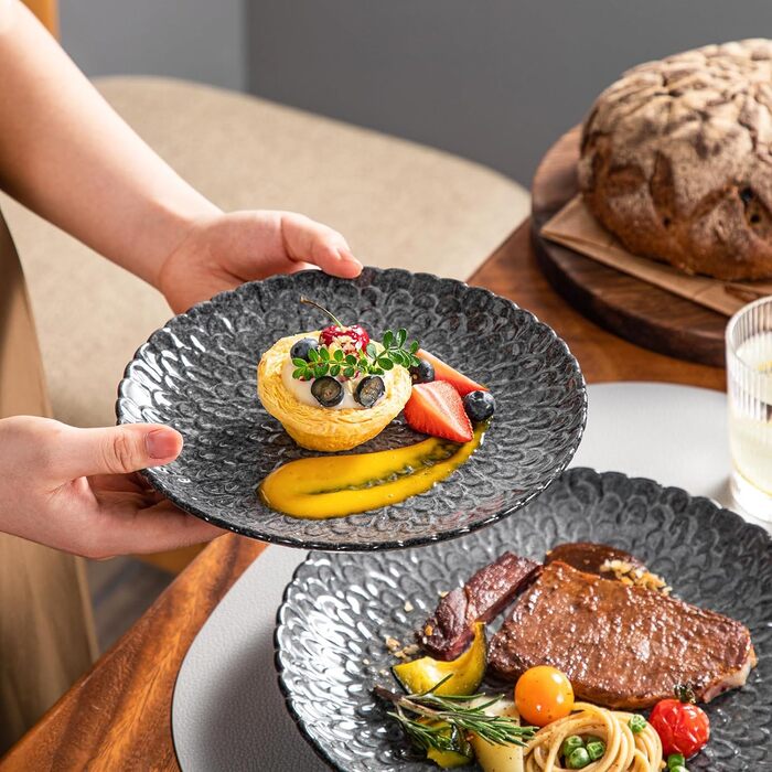 Комплект посуду Vancasso Chrys: 12 предметів з кераміки для 4-12 осіб (тарілки для супу, десерту, обідні)