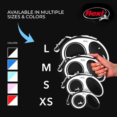 Висувна обплітальна стрічка для собак FLEXI New Comfort, 5 м, розмір S, до 15 кг, сіра/чорна