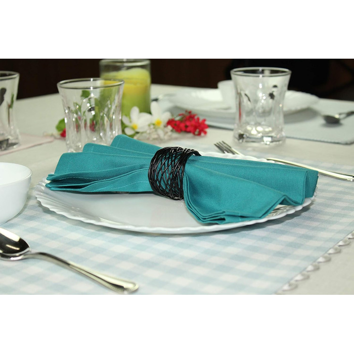 Cotton Craft - Napkins, 100% Cotton, 20 x 20 Oversized - Set Contains Magenta, Lime, Red, Stone, Black, Lavender, Grape, Orange, Teal, Navy Blue, Mustard, and Leaf, Cotton, Blue, 20x20