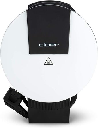 Вафельниця Cloer 1200 Вт для класичних вафель XXL, 19,5 см, сталева, біла, без сигналу