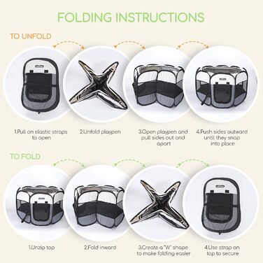 Клітка-забіг для цуценят Nobleza: складана клітка для собак, кроликів, котів, 125x125x58 см