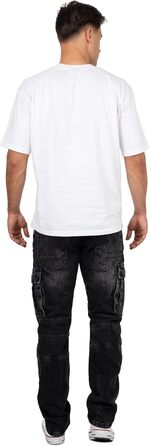 Чоловічі джинси Cipo & Baxx в стилі байкер – Regular Fit або Slim Fit | Чорний денім з потертостями, декоративними швами, блискавками та кишенями | Стильні повсякденні джинси з деніму (31W / 32L)