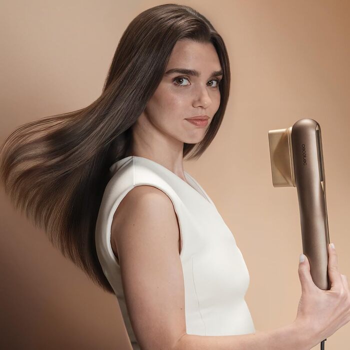 Випрямляч для волосся Cecotec AirLisse 2in1 ForceDry Champagne 1000W з функцією іонізації та безщітковим мотором