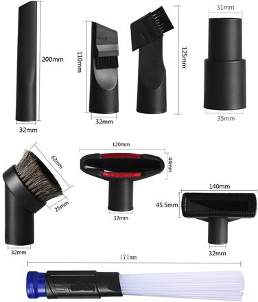 Насадки для пилососа ANBOO, аксесуари для стандартного шланга 32/35 мм (1 1/4 дюйма)