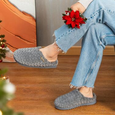 Жіночі халапи LongBay з піною Memory Foam та плюшем, антиковзкі, 38/39 EU, сірі