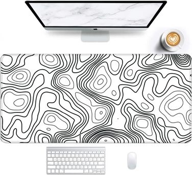 Кірпач для миші XXL 900 x 400 мм з художнім контуром, водонепроникний, з антиковзаючою основою для ПК, MacBook, ноутбука. Підвищує точність та швидкість.