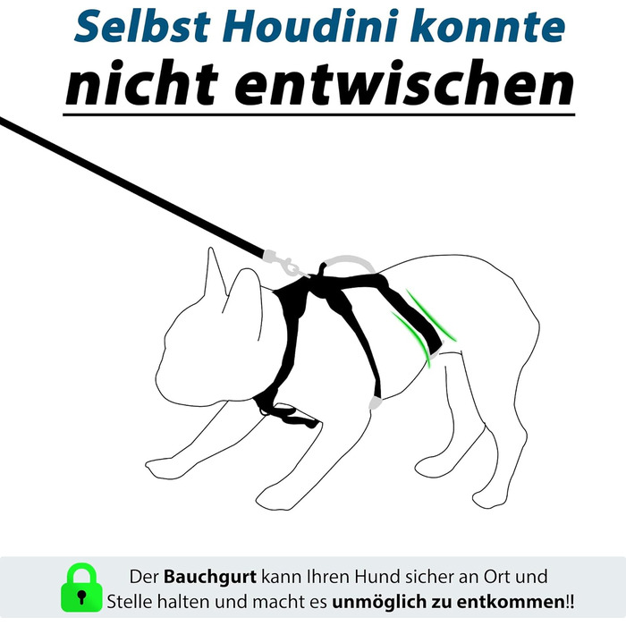 Нашийник для собак з повідком, безпечний нашийник від виривання, анти-тяговий нашийник з ручкою та світловідбиваючими елементами, легкий, регульований нашийник для середніх собак (Чорний, XS). Дуже маленький, чорний