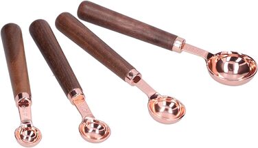 Measuring Spoon Set, 4 Measuring Cups in Rose Gold with Scale, Stainless Steel Measuring Spoons for Kitchen Utensils (Size: S)