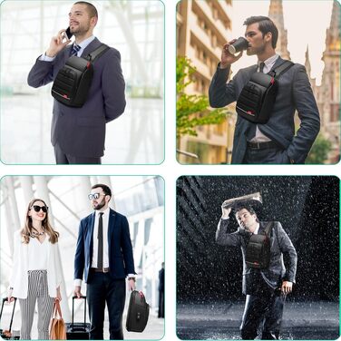 Чоловіча сумка-слінг Crossbody з USB-портом, водонепроникна нагрудна сумка для планшета 9.7