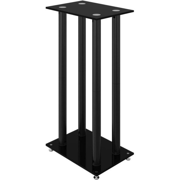 Підставка для колонок vidaXL, 2 шт., чорна, з антиковзкими ніжками, з міцного скла