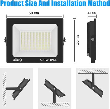 Bright LED Floodlight Outdoor, Warm White, Outdoor Floodlight, Super Bright 10000LM Floodlight, Outdoor Spotlight IP66 Waterproof, 3000K Outdoor Spotlight, Warm Floodlight for Garden, Garage, Yard (Warm White) (4pcs Warm White, 500W)