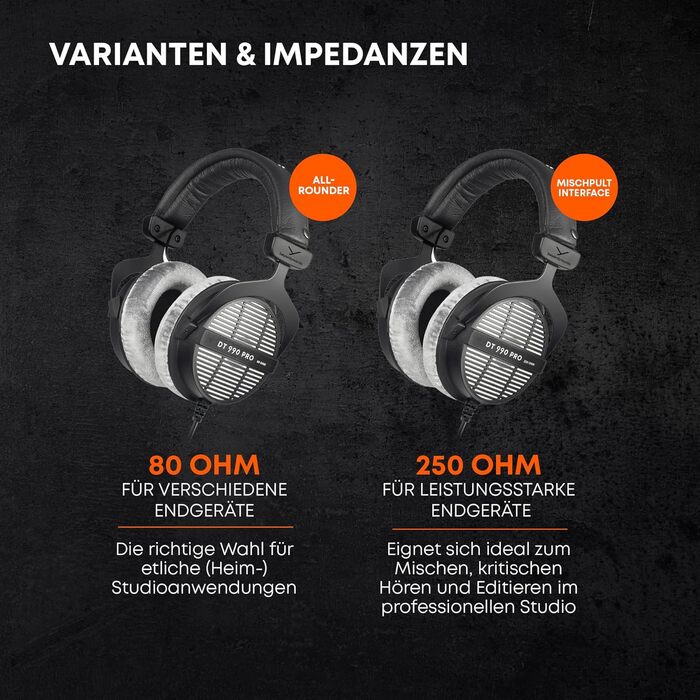 Beyerdynamic DT 990 PRO: навушники студійні, провідні, овер-ір, 250 Ом, Made in Germany