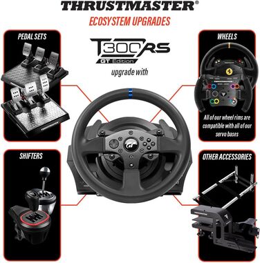 Руль для гонок Thrustmaster T300 RS GT з Force Feedback, ліцензований Gran Turismo, сумісний з PS5/PS4/PC