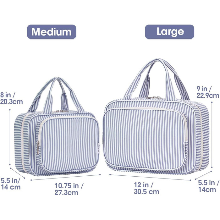 Набір для гігієни Narwey для дівчаток: велика косметичка/валіза для душу з сіткою, зелено-блакитна, L