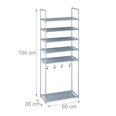 Relaxdays Shoe Rack with 6 tiers