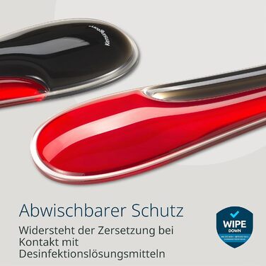 Ергономічна підставка під зап'ястя Kensington Duo Gel (94 x 483 мм), протиковзний гель-підкладник для стандартних клавіатур, чорний, 62397