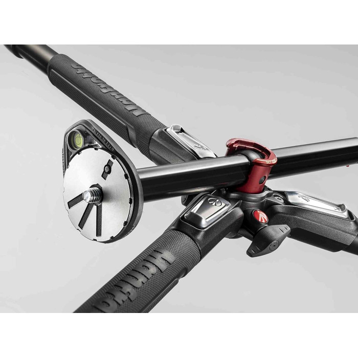 Штатив Manfrotto MT190XPRO4 з алюмінію з кутовою центральною колоною – 4-секційний штатив для DSLR та беззеркальних камер, Чорний/Антрацит (Алюмінієвий 4-секційний комплект з триподом)