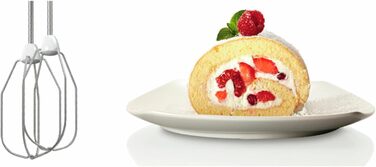 Міксер Bosch CleverMixx MFQ2210D: 2 вінчики, 2 гаки, нержавіюча сталь, 375W, 4 швидкості, білий/блакитний