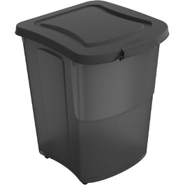 Rotho Archie Pet Food Container with Lid - BPA-Free, Transparent Black, 38L, 41x37x50cm