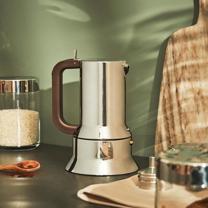 Еспресо-машина Alessi 9090/M з нержавіючої сталі, 10 чашок, срібна