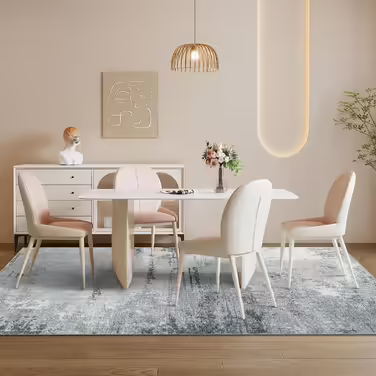 Guchuang Bedding Rug Living Room 160x230cm, Gray-Green Rug Vintage Melange Distressed Design Short Pile Rug, Washable Non-Slip Rug for Bedroom Gray 160x230cm