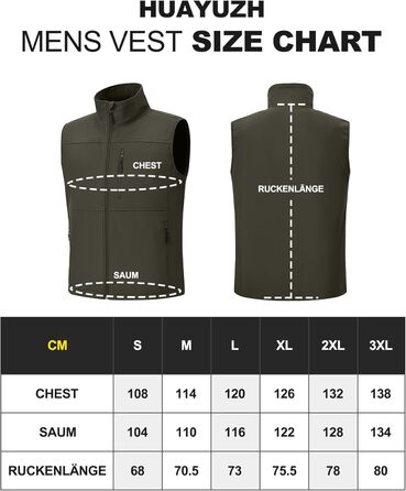 Чоловіча куртка Weste Outdoor з софтшелю, водонепроникна та вітронепроникна, bodywarmer, флісова підкладка, для піших прогулянок, колір: хакі (S)