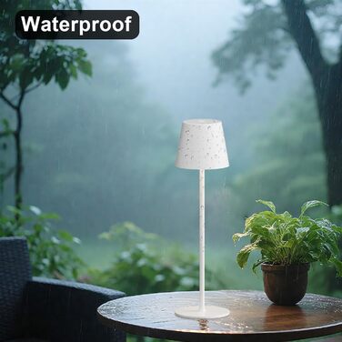 Акумуляторна настільна LED лампа бездротова з USB-C зарядкою, регульована яскравість, 3 режими світла, сенсорна лампа для дому, спальні, кемпінгу (біла)