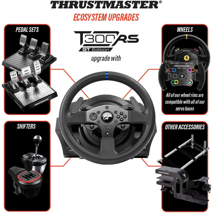 Руль для гонок Thrustmaster T300 RS GT з Force Feedback, ліцензований Gran Turismo, сумісний з PS5/PS4/PC