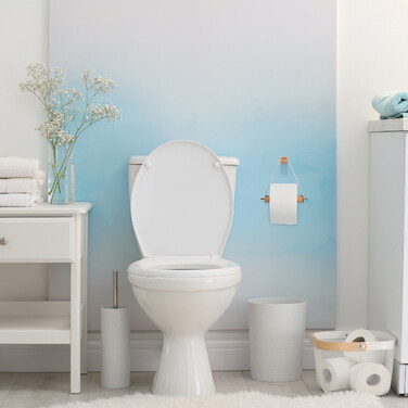 Relaxdays Toilet Paper Holder Wood with Ribbon