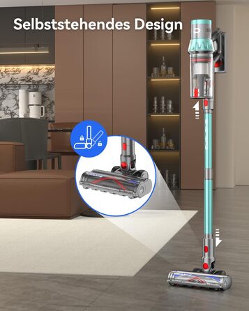 Бездротовий акумуляторний пилосос YU7 580W з потужністю всмоктування 47000Pa, час роботи до 70 хвилин, сенсорний екран, для килимів, шерсті тварин, твердих поверхонь