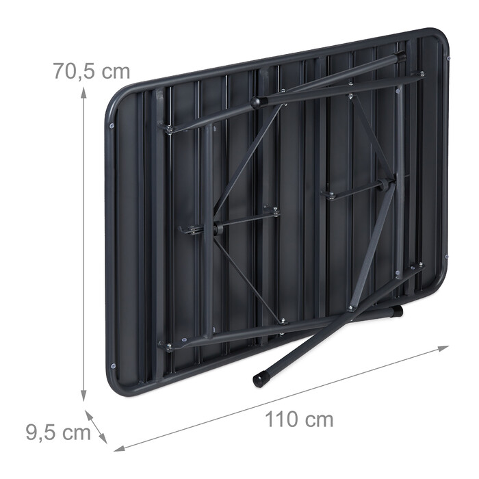 Relaxdays Folding Garden Table, Metal